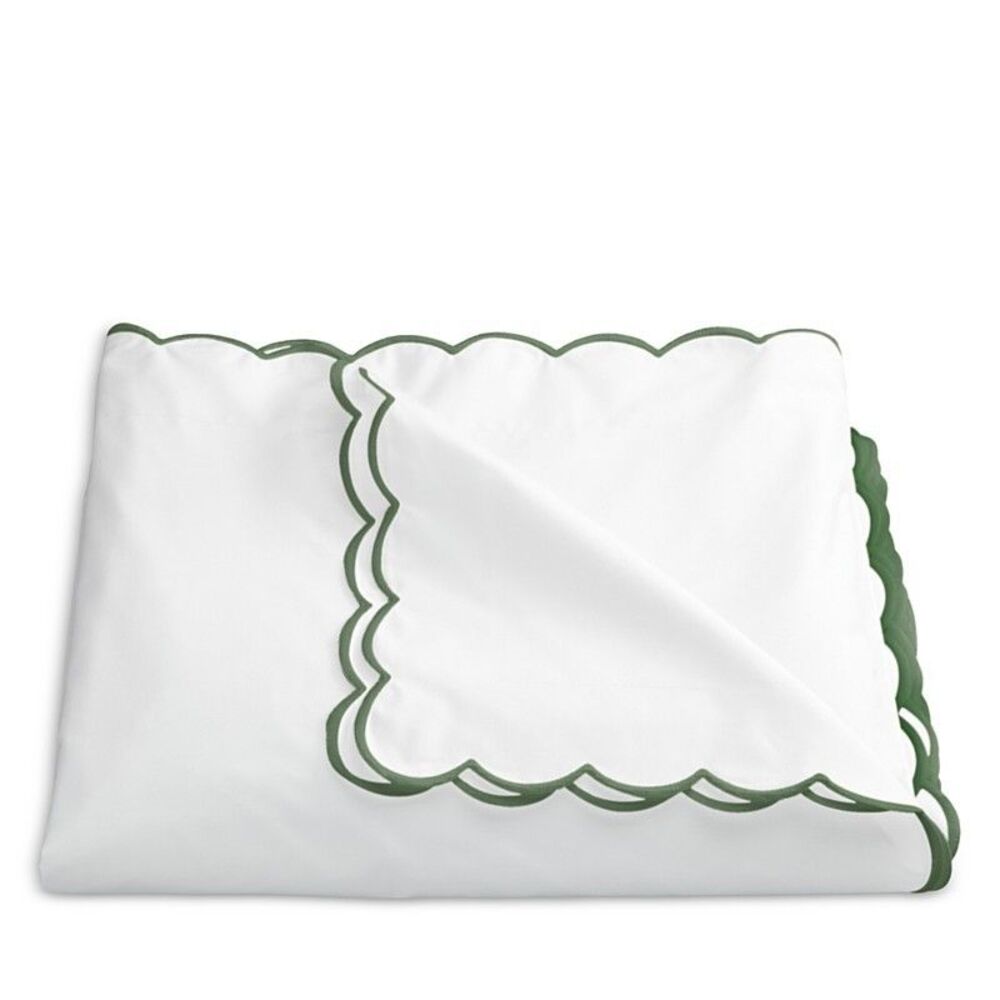 Matouk Dakota Percale Duvet Cover Full/Queen Palm 100% Cotton M162FQDUV1P